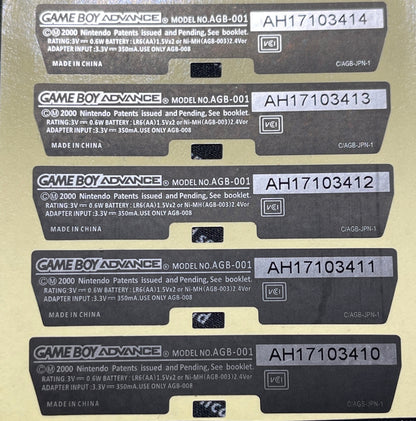 Gameboy OEM rear replacement labels/stickers-SUPER high quality!! Gameboy Pocket, Gameboy Color, Gameboy Advance, & Gameboy Advance SP