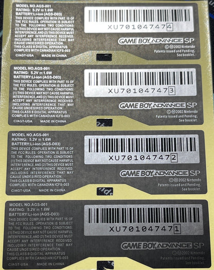 Gameboy OEM rear replacement labels/stickers-SUPER high quality!! Gameboy Pocket, Gameboy Color, Gameboy Advance, & Gameboy Advance SP